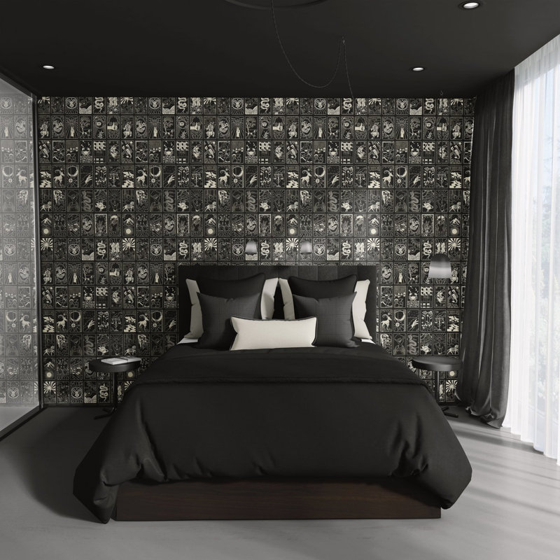 What's Your Sign Wallpaper, Black/White/Cream/Ivory