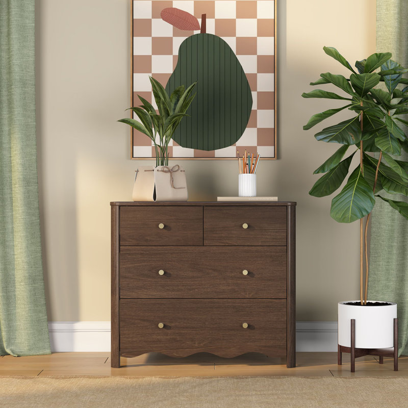 Commode 4 tiroirs Sutton, noyer, Noyer