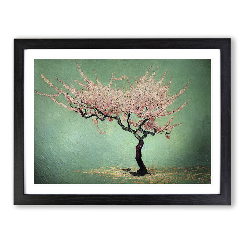 Enlightening Cherry Blossom Tree - Single Picture Frame Print, 46cm H x 64cm W x 2cm D, Black Framed