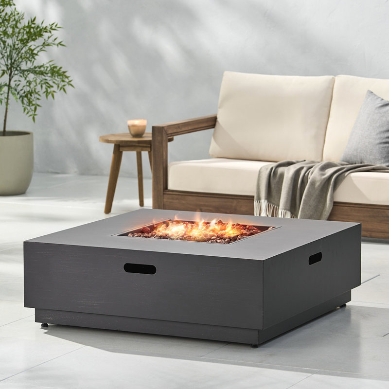 40'' SQUARE IRON FIRE PIT, Brown Gold