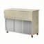 Îlot de cuisine polyvalent en mélamine avec rangement abondant pour une cuisson efficace