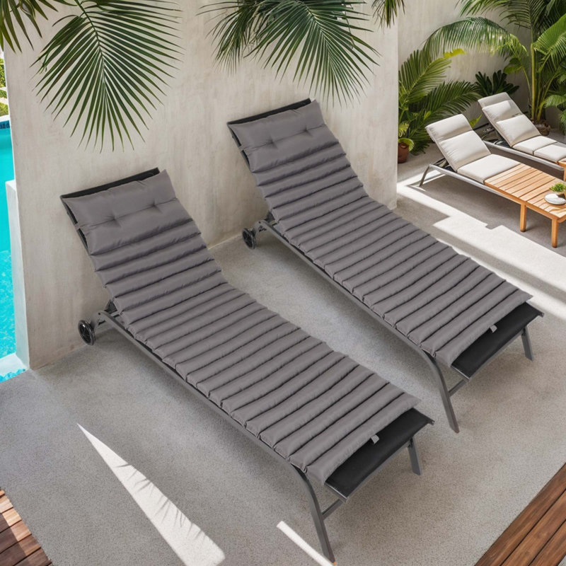 Ensemble de 2 coussins de chaise longue pour l'extérieur