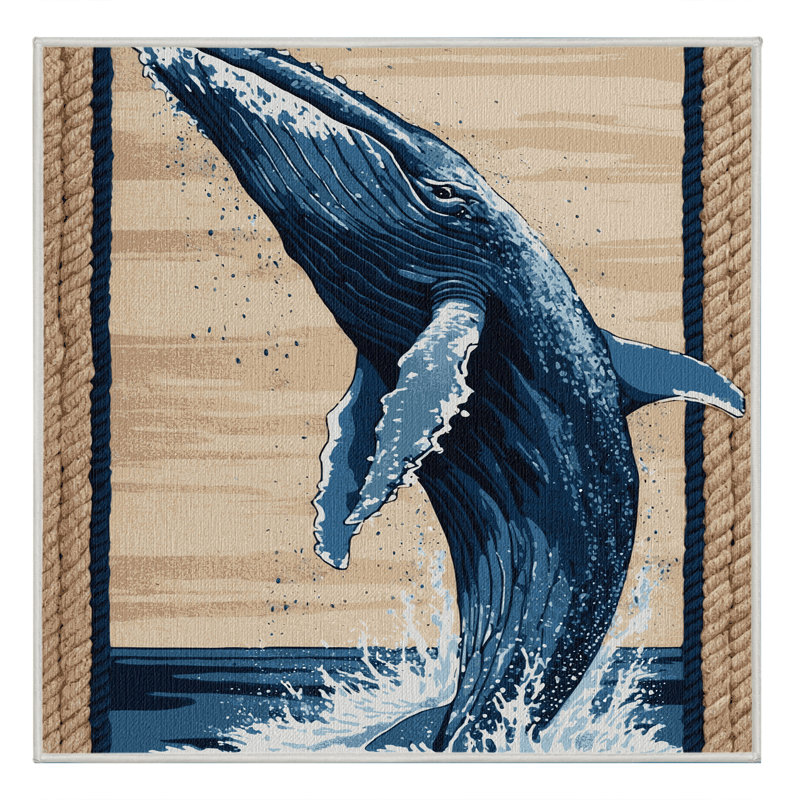  Tapis bord de mer lavable, Carré 3 pi