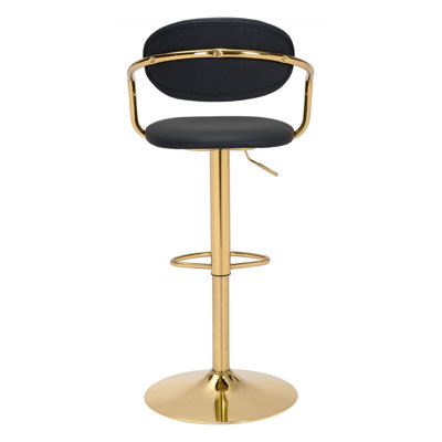 Gusto Bar Chair Black & Gold -  Mercer41, C1D7F62F4B1347298CFBF9B9F177B052