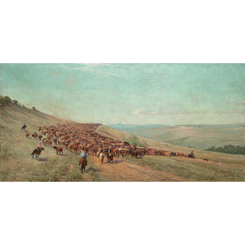 Conduire le troupeau (1904), H 18 po x l 32 po x P 1,5 po