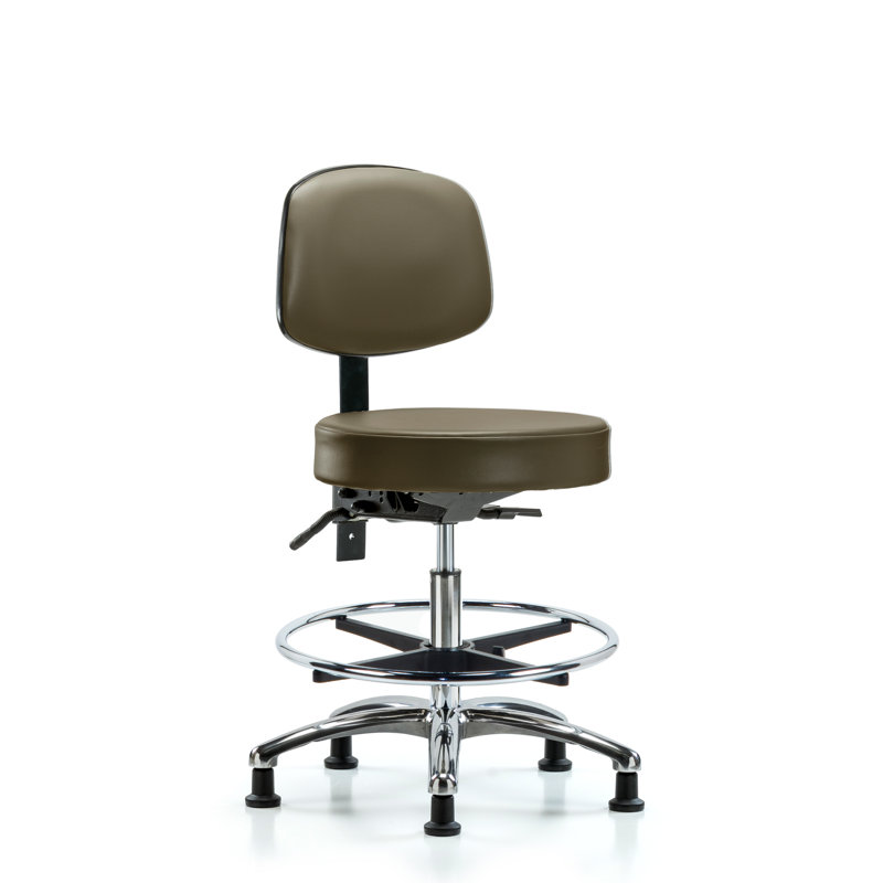 Kuiana Vinyl Task Chair, Taupe, Glides