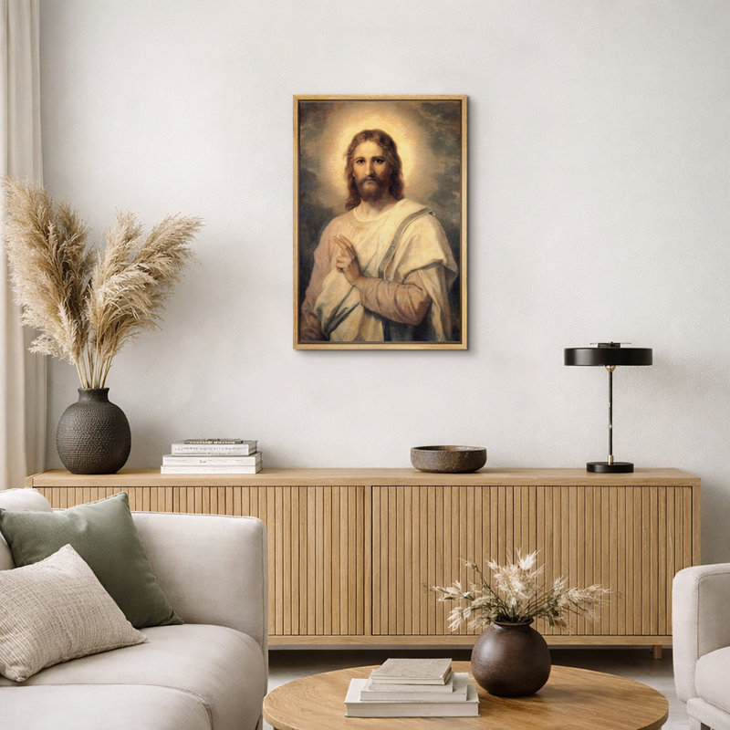 Portrait de Jésus, œuvre d'art spirituelle chrétienne, impression sur toile encadrée, H 36 po x l 24 po x P 1,5 po