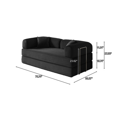 Jordan 78.4''Foldable Three Person Sofa Bed