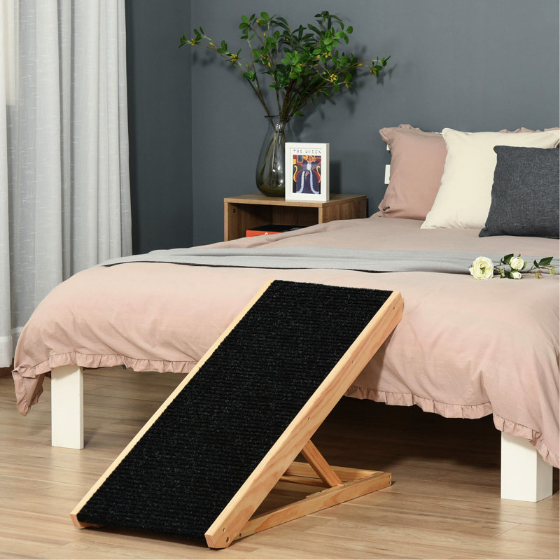 Rampe pour animaux de compagnie facile à atteindre - Chiens, chats, lapins réglables en hauteur, pliables, en bois avec surface stable et réglables, construction solide