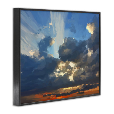 Rayons de soleil à travers les nuages, estampe numérique par Emily Kalina