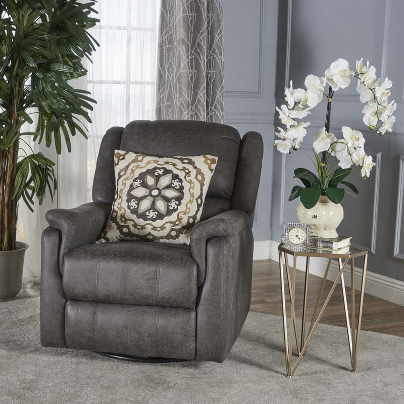 Fauteuil inclinable avec pivot et manuel inclinable, Microfibre ardoise