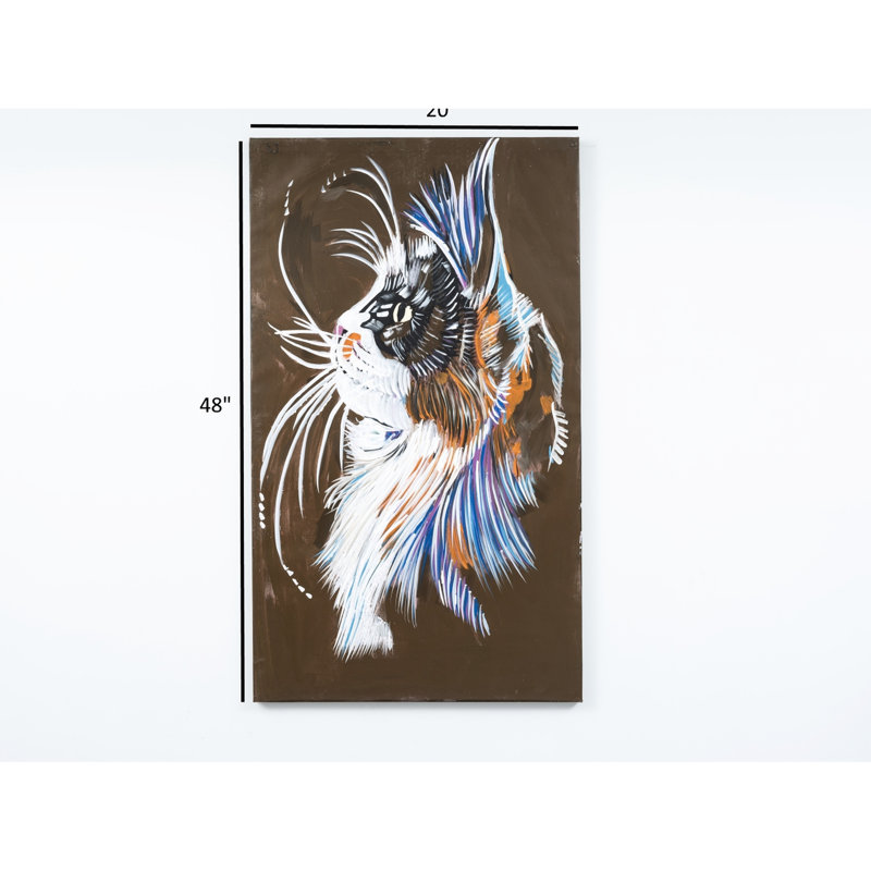 Décoration murale en toile peinte à la main de 47 po x 27 po - Rehausse le caractère splendide de l'art brun, pour un look luxueux