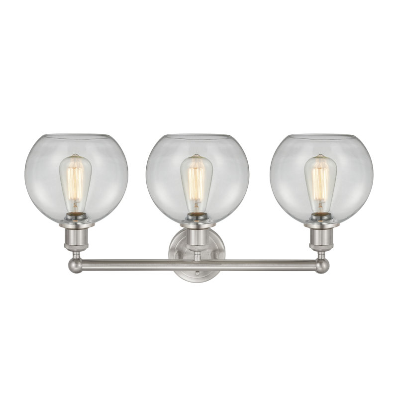 Ellington 3 - Light Dimmable Vanity Light, Clear, Satin Nickel