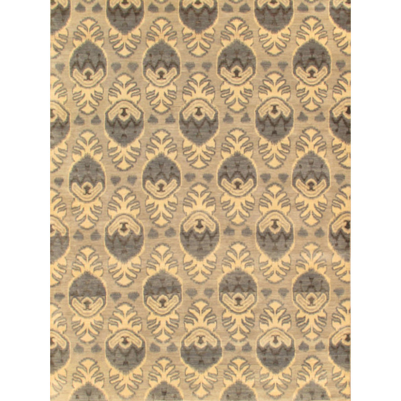 Hand Knotted Wool Ikat Indoor Rug