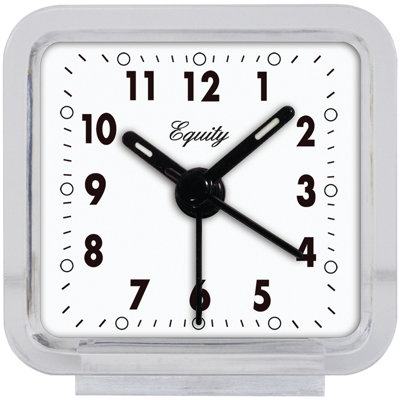 Horloge de table à alarme analogique moderne et contemporaine en blanc