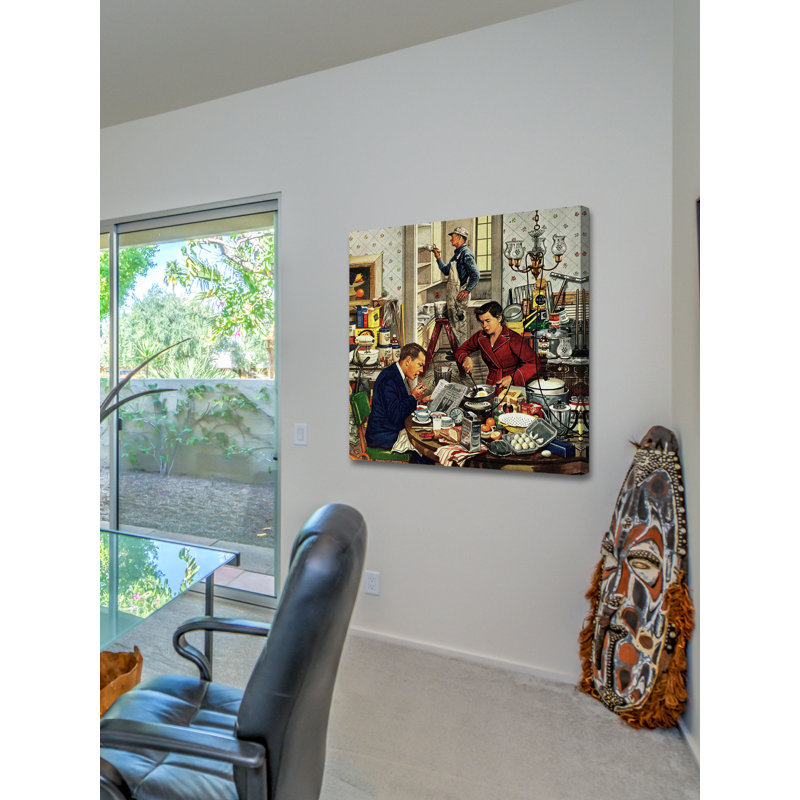 "Home improvement" par Stevan Dohanos, reproduction d'art sur toile tendue, H 32 po x l 32 po x P 1,5 po