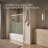 Elate Sliding Bath Door, 56-3/4-In H X 56-1/4 - 59-5/8-In W With Heavy 5/16-In Thick Crystal Clear Glass With Privacy Band-55870986
