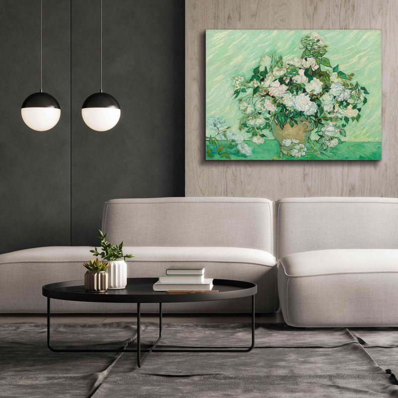 «Roses» par Vincent Van Gogh, estampe numérique sur toile, H 40 po x l 54 po x P 1,5 po