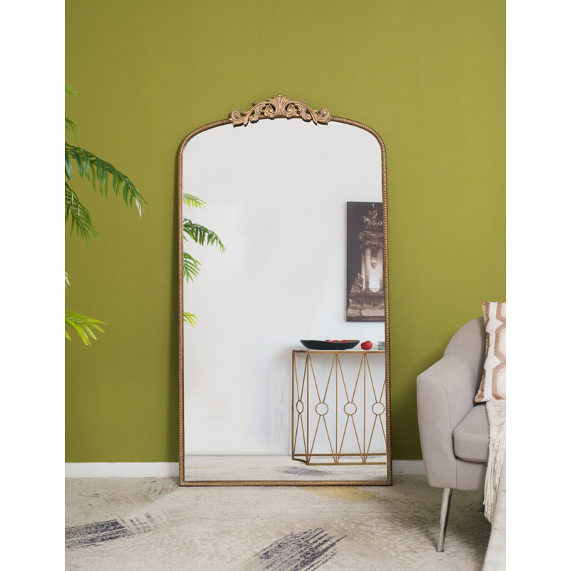 Miroir mural classique avec cadre d'inspiration baroque, H 66,2 po x l 36 po, Or antique