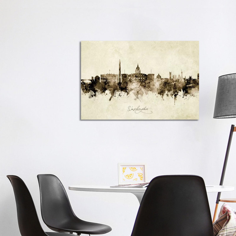 Washington DC Skyline by Michael Tompsett - 1 Piece Wrapped Canvas Painting, 101.6 cm H x 66.04 cm W x 3.175 cm D