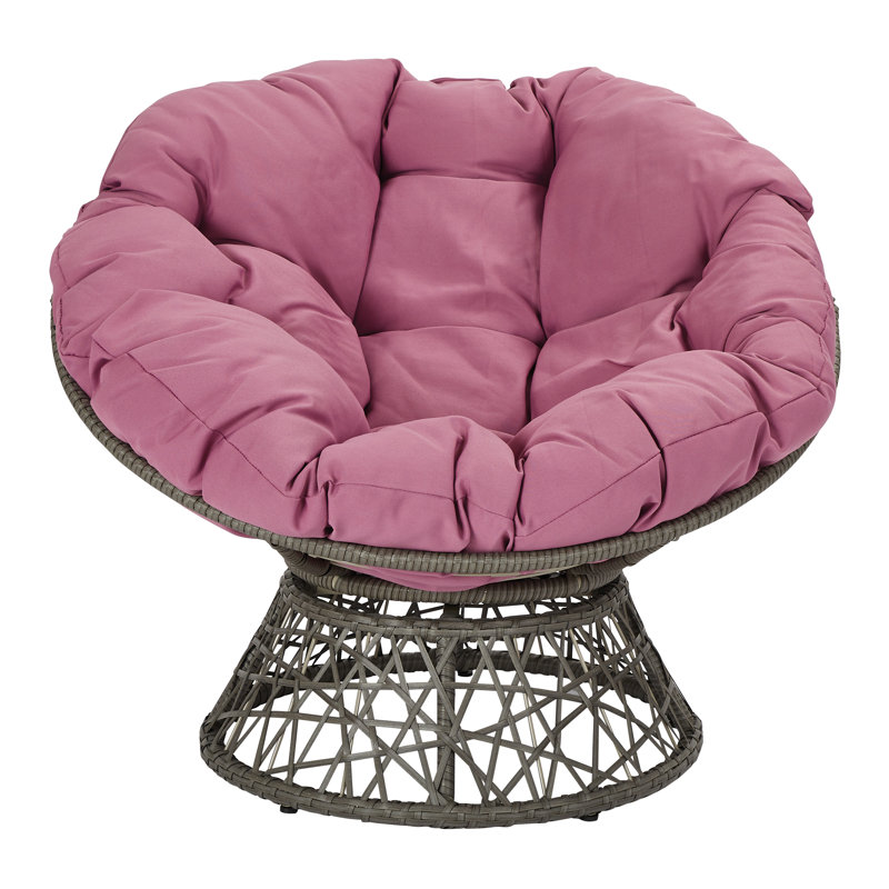 Leianna Upholstered Swivel Accent Chair, Gray, Purple Polyester Blend