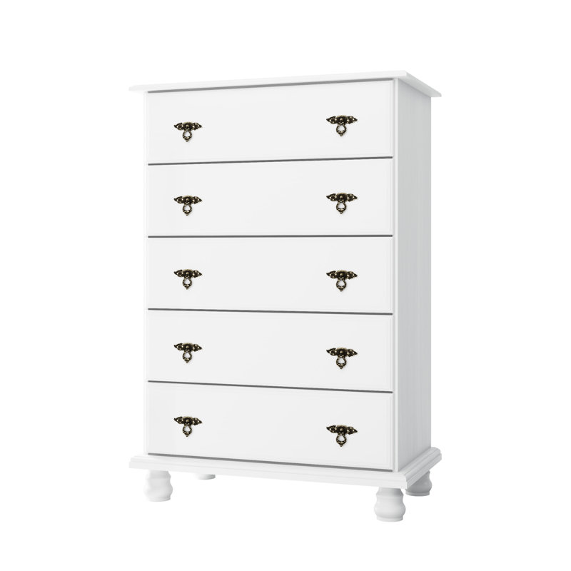 Commode 5 tiroirs Keithsburg Kyle, Blanc