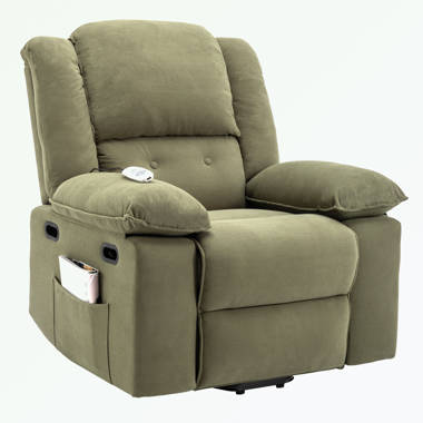 Emmaclaire Upholstered Lift Assist Recliner Latitude Run Body Fabric: Beige 100% Linen