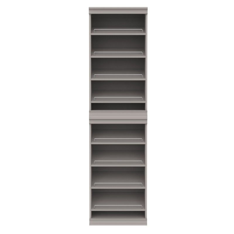 Smoky Taupe Stackable 8-Shelf Wood Shoe Tower
