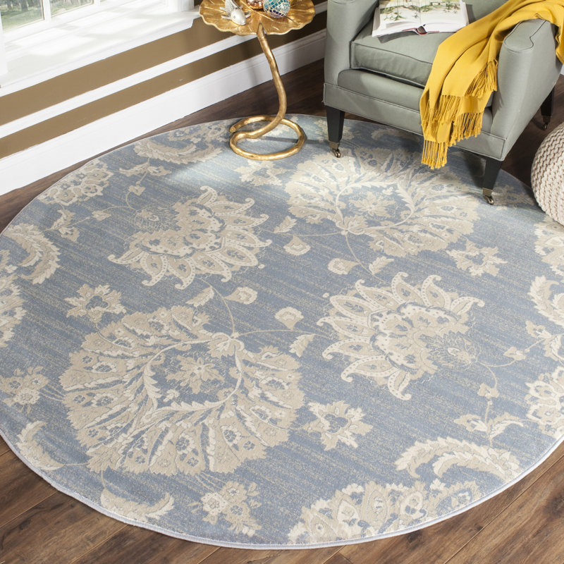 Tapis floral Adele, Rond 6 pi 7 po