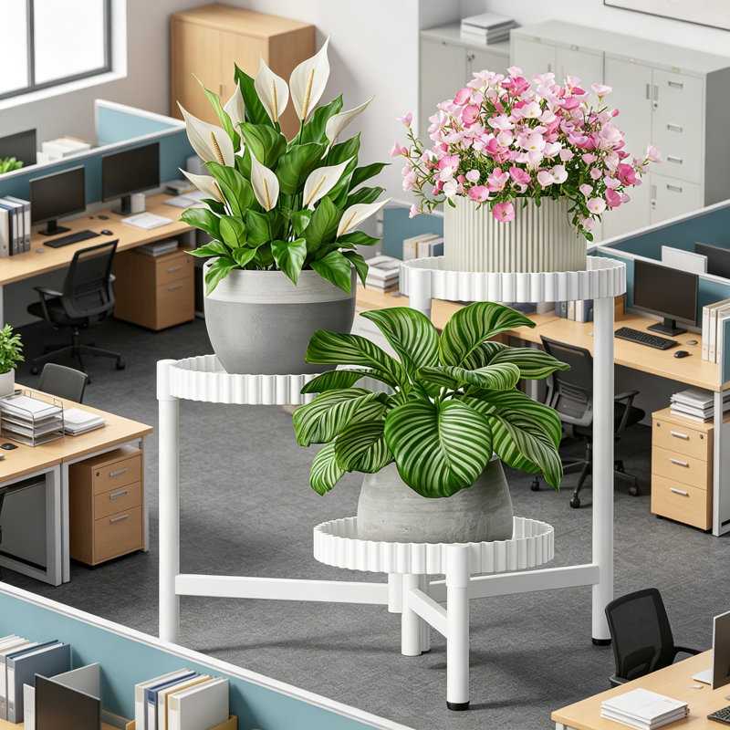 Support pour plante à 3 niveaux, support pour plante d'intérieur et d'extérieur, support pour pot de fleurs à plusieurs niveaux