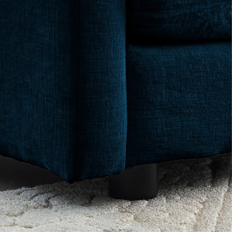 Canapé modulaire confortable avec revêtement en chenille bleue et modulaire flexible réversible et personnalisable - pour un espace de vie personnalisé