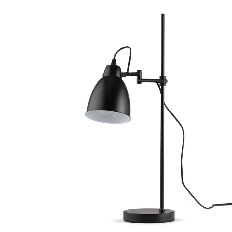 Noir Swing arm Adjustable Work Table Lamp, Black