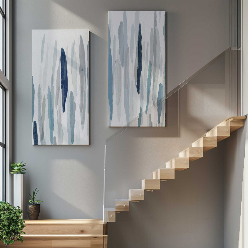 Rhythmic Blues v1 | Impression sur toile 2 panneaux | Combiné, H 48 po x l 48 po