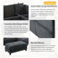 Canapé modulaire en chenille de 83 po en L avec repose-pieds et rangement - canapé convertible 4 places avec 6 coussins, capacité de 300 lb-577971305