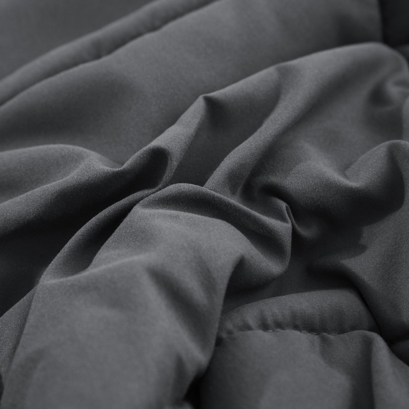3pc Comforter Set - All Season Reversible Down Alternative Comforter with Two Shams - Breathable, Soft, Fluffy, Gray