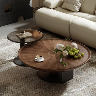 Marizela Wood Round Nesting Coffee Table