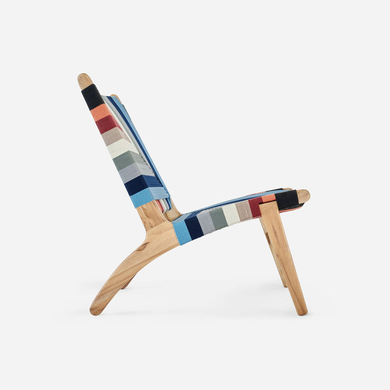 Masaya Lounge Chair, San Geronimo Pattern, Teak