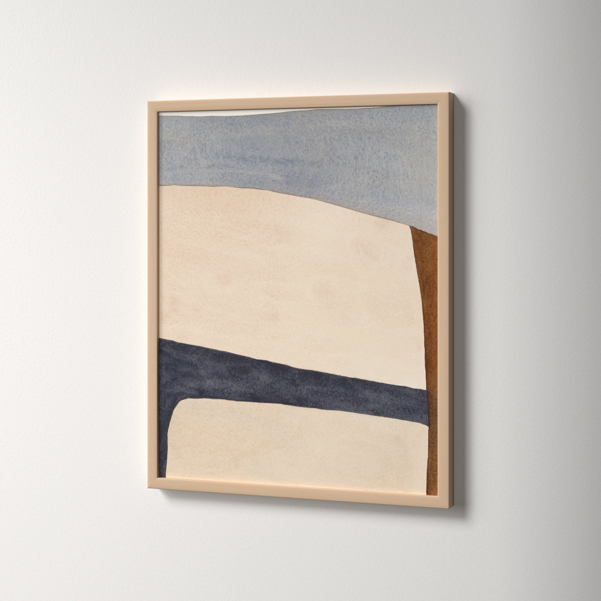 Divided By Blue 1 by Julia Balfour, Black, White Framed, 38" H x 30" W x 1.25" D