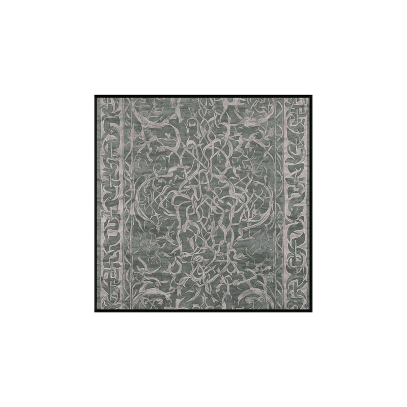Machine Washable Gray Area Rug, Square 6'