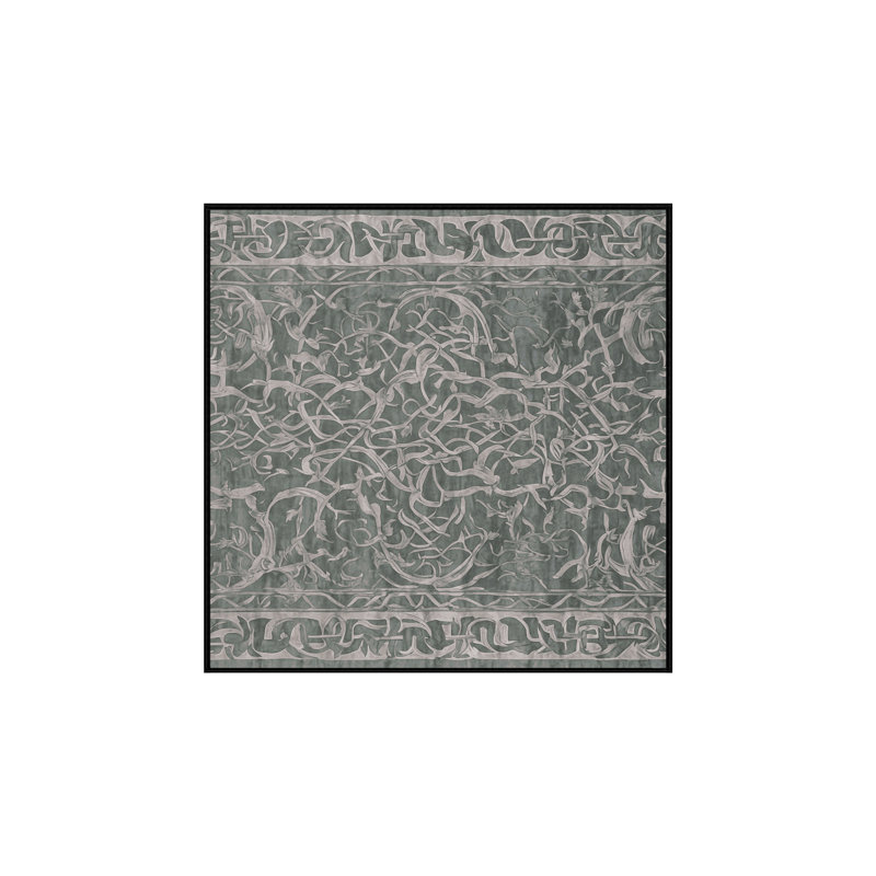 Tapis gris soyeux et moelleux, Rectangle 7 pi x 9 pi