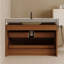 Meuble-lavabo flottant moderne 29,9 po avec comptoir en faux marbre et lavabo encastré en céramique, fixé au mur pour les petites salles de bain et les appartements
