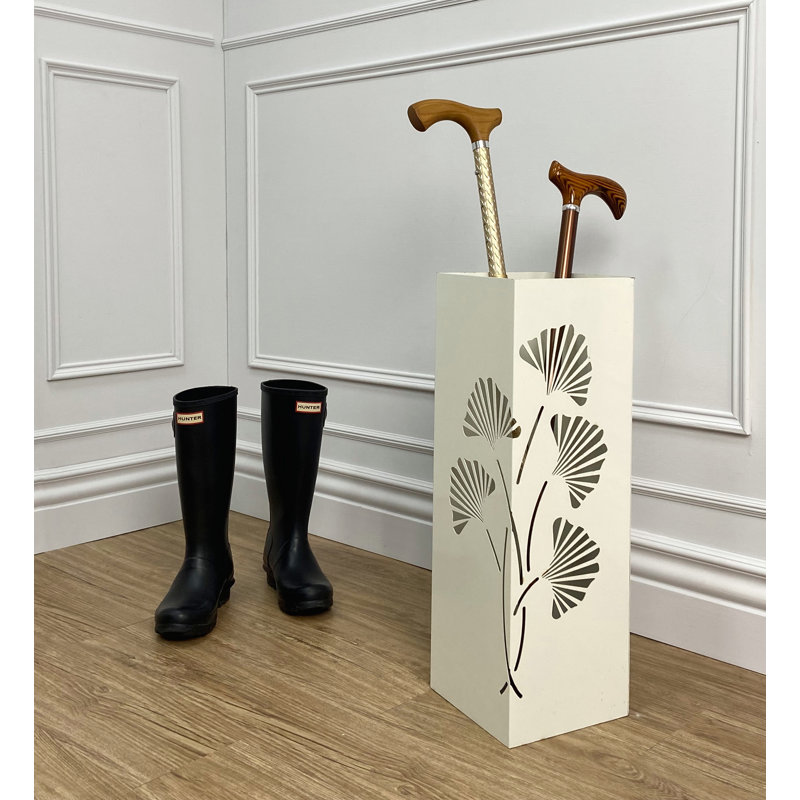 Farolt Metal Freestanding Umbrella Stand, White