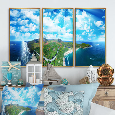 «Panoramic Acadia National Park - Landscape», ensemble de 3 toiles encadrées