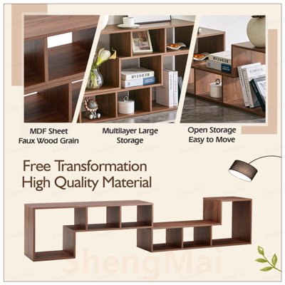 2 Pieces Cube TV Stand, Free Combination Entertainment Center with Open Storage for Living Room, Multi-functional L-Shaped Media Console