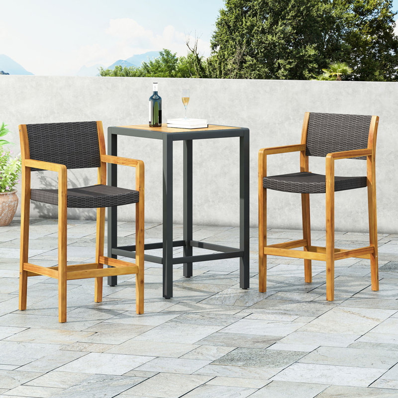 Tabouret en osier et bois Genesee