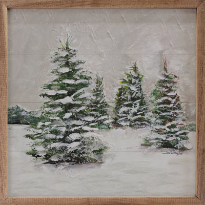 Pines In Snow By Annette Beraud-Battaglia