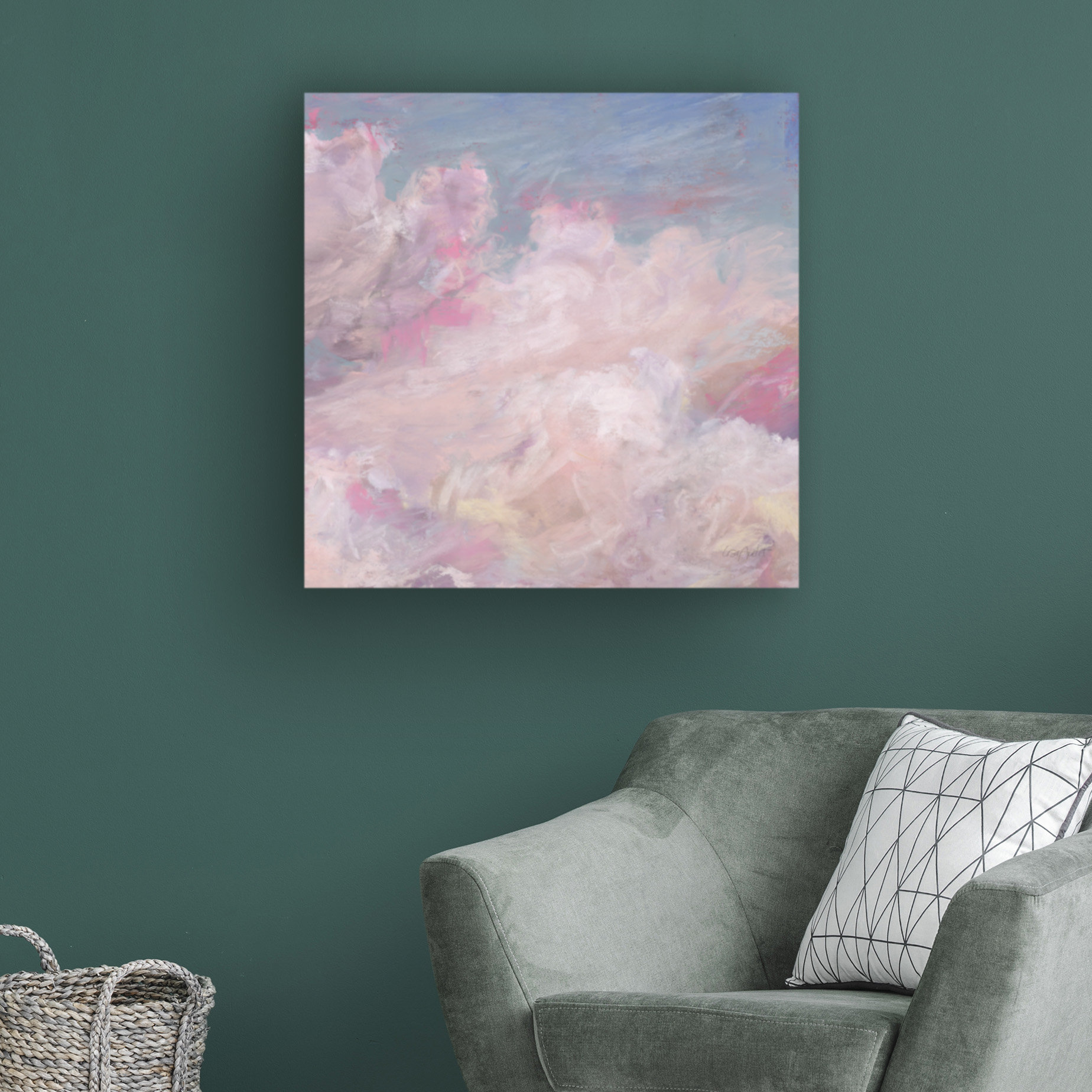 Winston Porter Daydream Pink 02 On Canvas by Lisa Audit Print