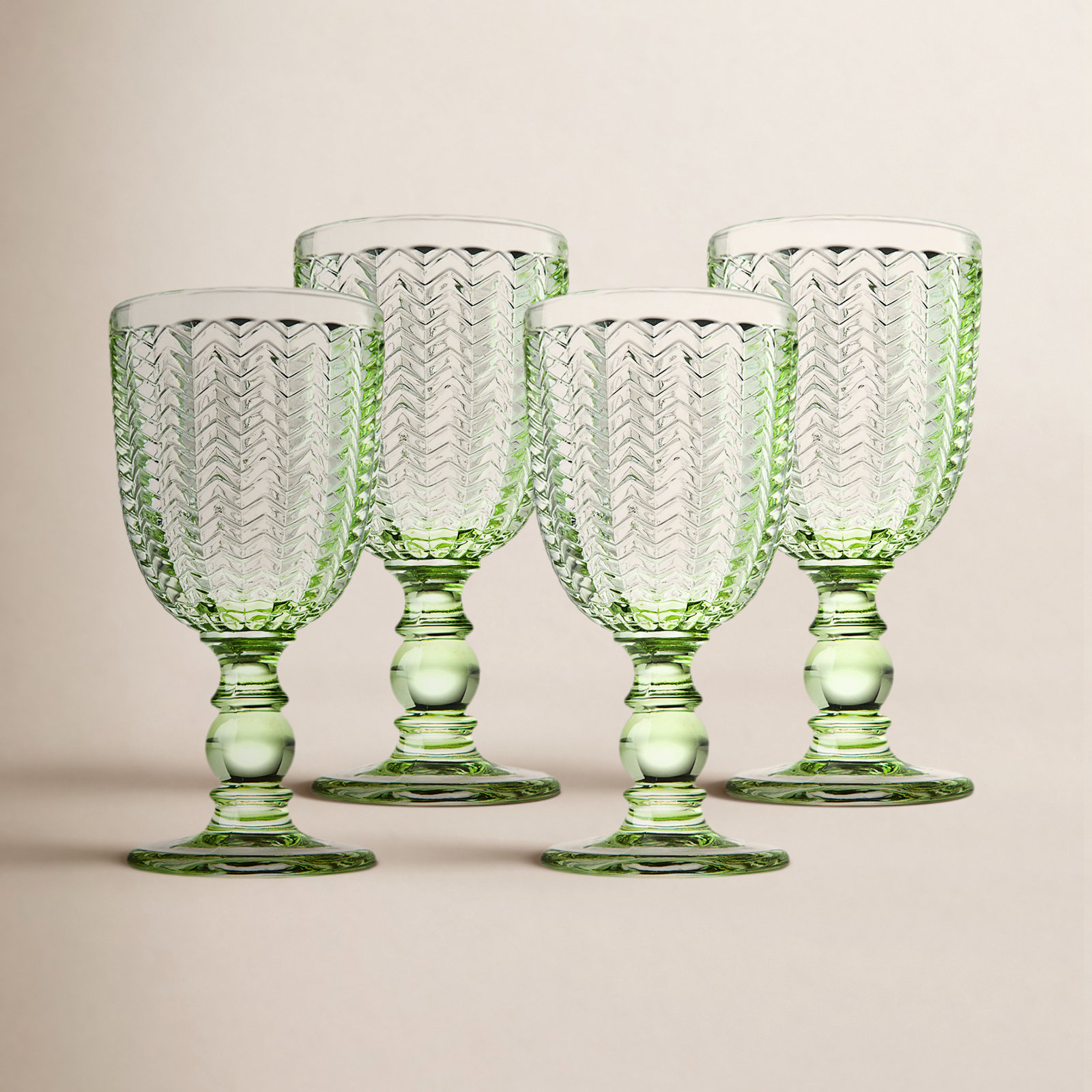 Twill 6 oz. Lead Crystal Goblet, Green
