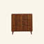 Commode à 3 tiroirs cannelée, commode haute de style Mid-Century avec design rainuré vertical, armoire de rangement en bois massif avec poignées en métal pour le salon de la chambre à coucher