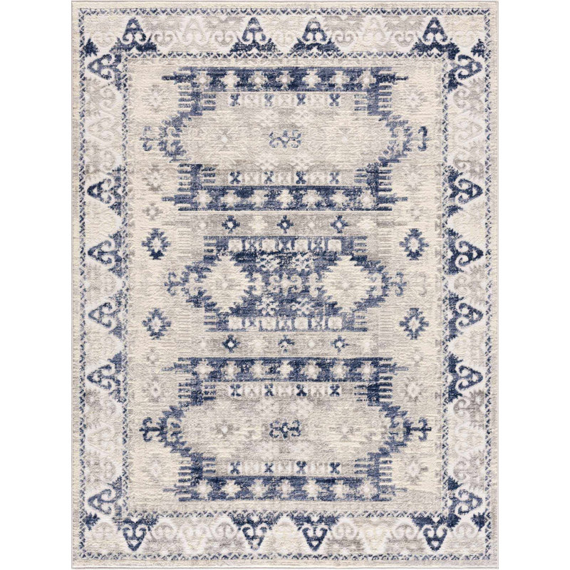 Tapis oriental bleu marine Bindin, Rectangle 5 pi 3 po x 7 pi